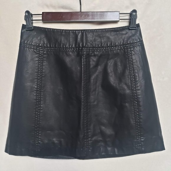 Free People Vegan Leather Mini Skirt - Picture 1 of 4
